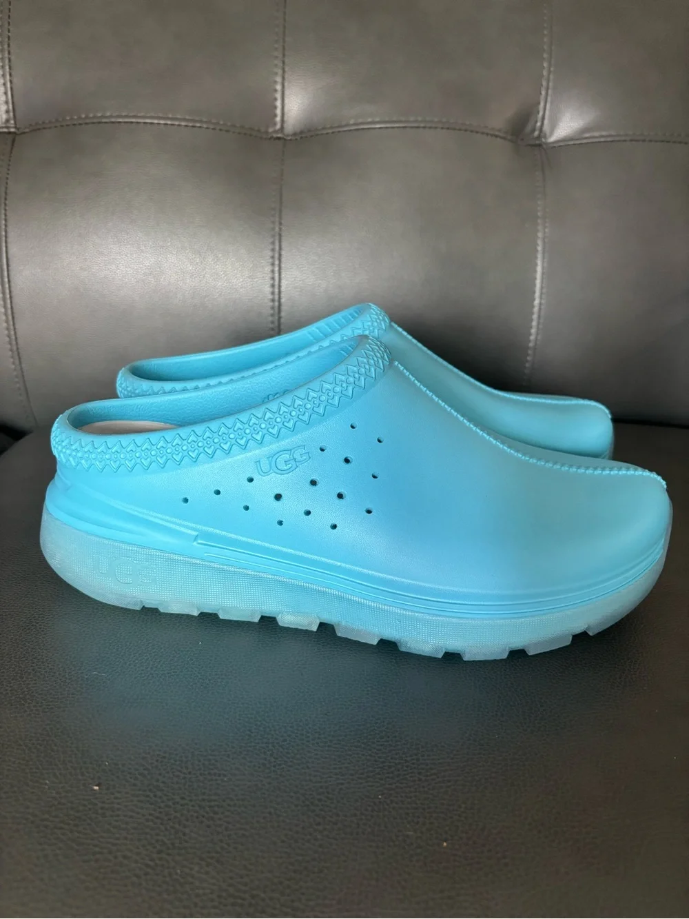 UGG Tasman Sport Light Aqua Blue Foam Platform Clogs Men's 10
